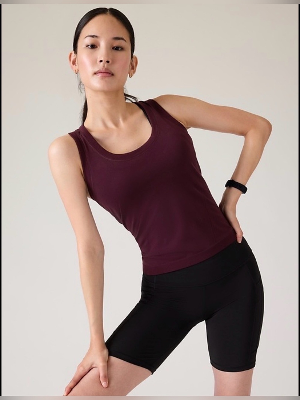 Athleta Seamless Momentum Tank in Spiced Cabernet , XS